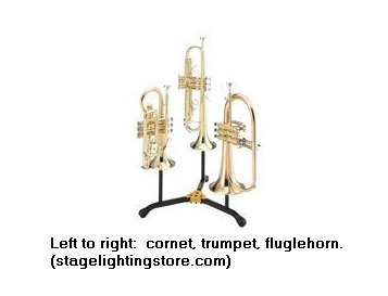 Cornet, trumpet, flugalhorn